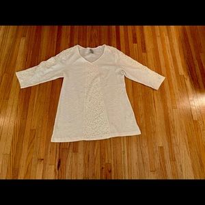 Sahalie Cream Lace Tunic Mixed Media
